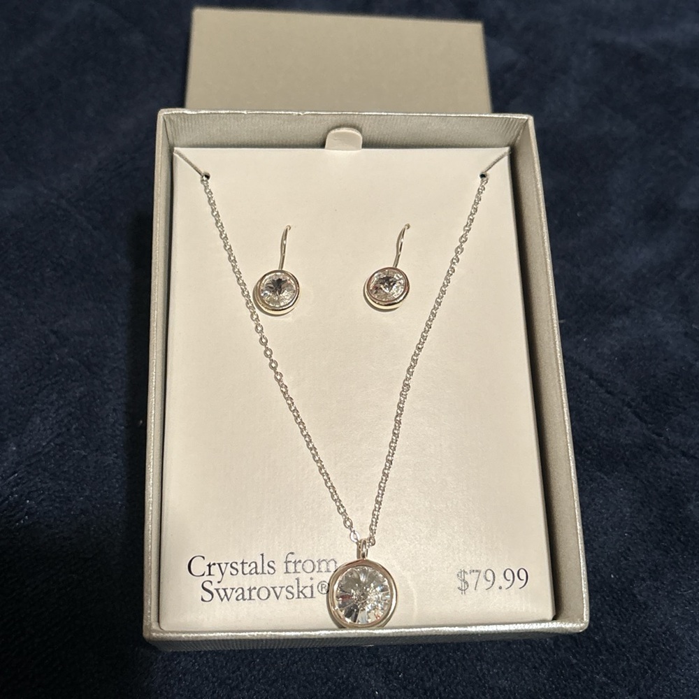 New in the box Swarovski crystal jewelry set